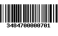 Código de Barras 3484700000701