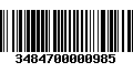 Código de Barras 3484700000985