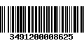 Código de Barras 3491200008625