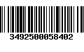 Código de Barras 3492500058402