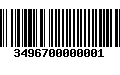 Código de Barras 3496700000001