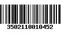 Código de Barras 3502110010452