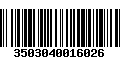 Código de Barras 3503040016026