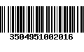 Código de Barras 3504951002016