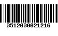 Código de Barras 3512030021216