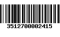 Código de Barras 3512700002415