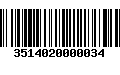 Código de Barras 3514020000034