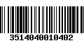 Código de Barras 3514040010402