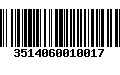 Código de Barras 3514060010017