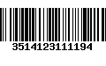 Código de Barras 3514123111194