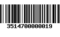 Código de Barras 3514700000019