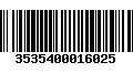 Código de Barras 3535400016025