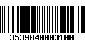 Código de Barras 3539040003100