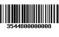 Código de Barras 3544800000008