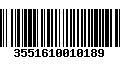 Código de Barras 3551610010189