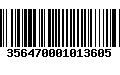 Código de Barras 356470001013605