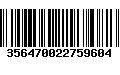 Código de Barras 356470022759604