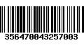 Código de Barras 356470043257003