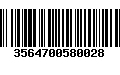 Código de Barras 3564700580028