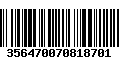 Código de Barras 356470070818701