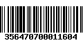 Código de Barras 356470700011604