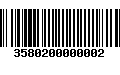 Código de Barras 3580200000002