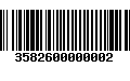 Código de Barras 3582600000002