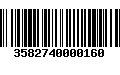 Código de Barras 3582740000160