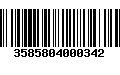 Código de Barras 3585804000342