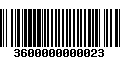 Código de Barras 3600000000023