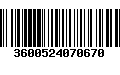 Código de Barras 3600524070670