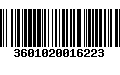 Código de Barras 3601020016223