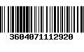 Código de Barras 3604071112920