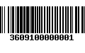 Código de Barras 3609100000001