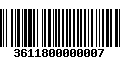 Código de Barras 3611800000007