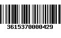 Código de Barras 3615370000429