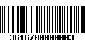 Código de Barras 3616700000003