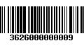 Código de Barras 3626000000009