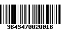 Código de Barras 3643470020016