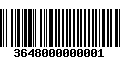 Código de Barras 3648000000001