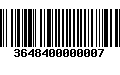 Código de Barras 3648400000007