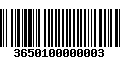 Código de Barras 3650100000003