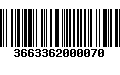 Código de Barras 3663362000070