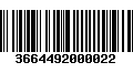 Código de Barras 3664492000022