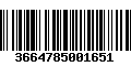 Código de Barras 3664785001651