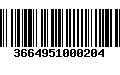 Código de Barras 3664951000204