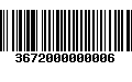 Código de Barras 3672000000006