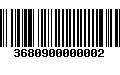 Código de Barras 3680900000002