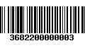 Código de Barras 3682200000003