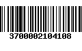 Código de Barras 3700002104108